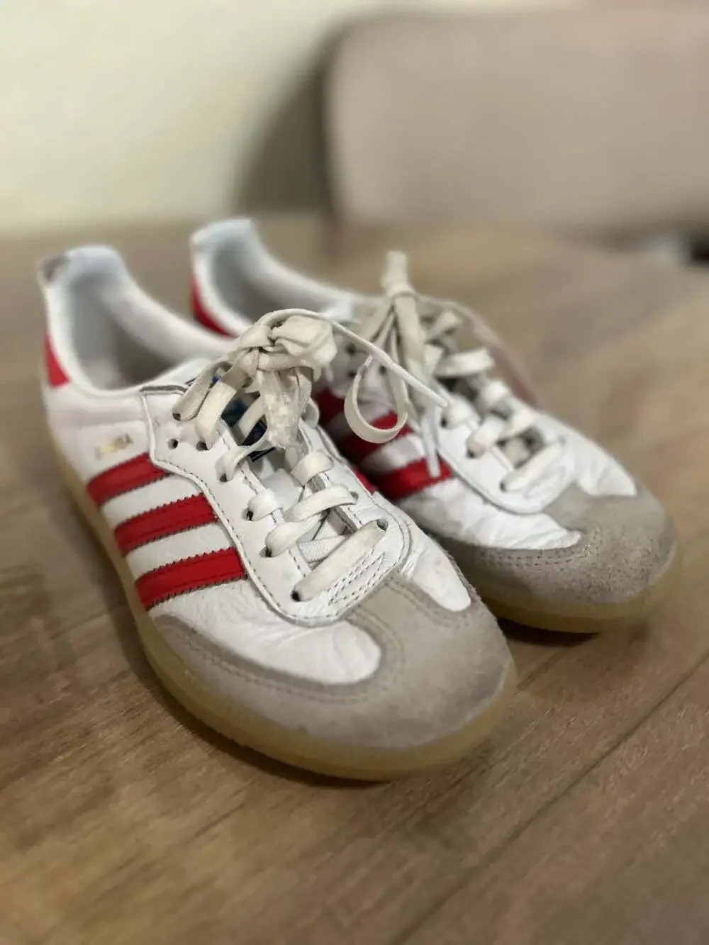 Adidas Originals Samba OG White and Collegiate Red Youth Sneakers